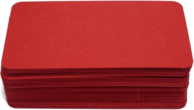 PPAPPAPPIYO 3.5x2 rounded corner index cards180gsm Thick Cardstock, Blank Colored Flash Cards for Study, Notes, Business Cards & Labels, Small Notecards 100 Pack (red)