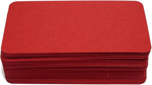 PPAPPAPPIYO 3.5x2 rounded corner index cards180gsm Thick Cardstock, Blank Colored Flash Cards for Study, Notes, Business Cards & Labels, Small Notecards 100 Pack (red)