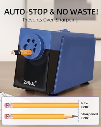 ZMOL Electric Pencil Sharpener,Heavy Duty for Classroom, 6-12mm,Blue