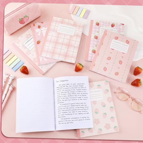 Harloon 6 Pack Kawaii Composition Notebooks Wide Ruled Journal Bulk