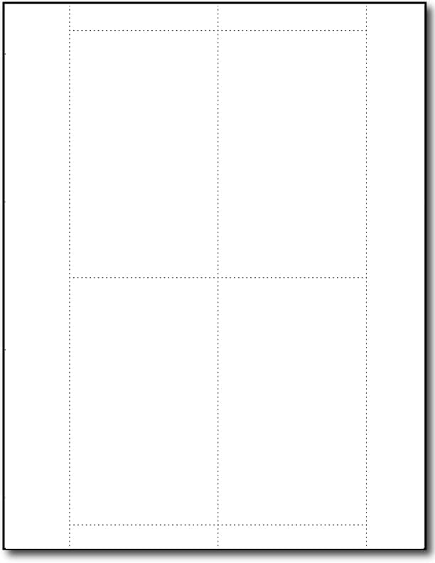 65lb White Printable Index Cards 3x5 - Index Card Sheets for Inkjet & Laser Printers - Perforated cards 4 per page - 25 Sheets / 100 Index Cards