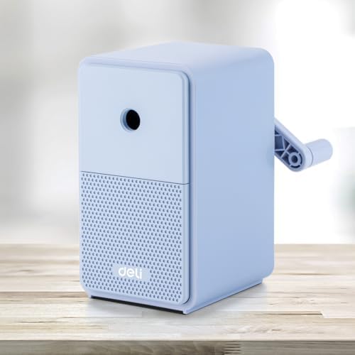 Deli Manual Pencil Sharpener, Blue