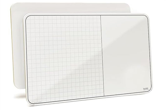 Ghost Grid with Work Space, 11" x 17" x 1/8" Double Sided Dry Erase Grid Lap Board, No Ghosting, Only from OptiMA Dry Erase Products,