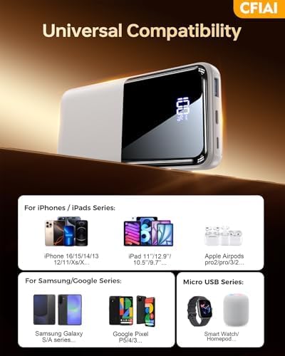 Portable Charger Power Bank, 50% Larger Capacity 15000mAh Battery Pack with Built in Cable, 22.5W Fast Charging Travel Camping Essential Powerbank for iPhone 17 16 Pro iPad Samsung S26 Google etc
