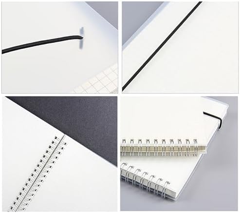 YIHUANYIFA 4pcs Steno Spiral Notebooks A5 5.5x8.3inch Dot 80 Sheet Steno Pads Thick Plastic Covers for Writing Notes in Lists, Office, Home (A5 4Pcs Clear Dot)