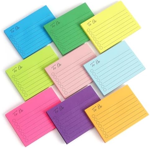Eastern Wolf to Do List Sticky Notes, 3x4 in, 9 Neon Colors, 50 Sheets/Pad