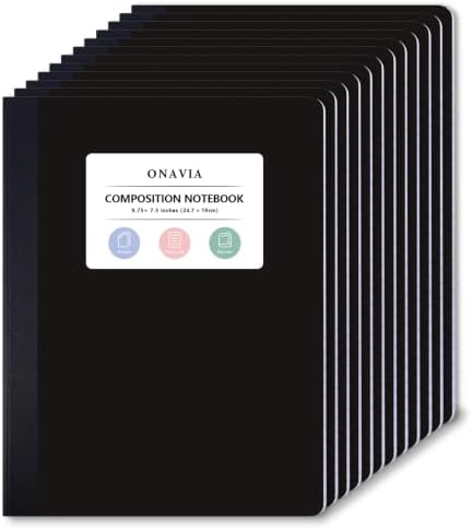 ONAVIA Plastic Composition Notebook College Ruled Bulk, 160 Pages