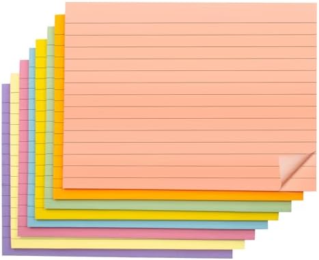 400 Sheets Lined Sticky Notes 8x6in Large,No Ink Bleed-Through,Home/School