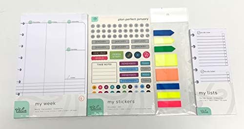 Talia Discbound Notebook Refills (Weekly Undated ORG Kit, Junior (5.5in x 8.5in))