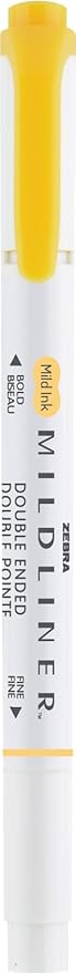 Zebra Pen Mildliner Dual-Tip Highlighters, Broad and Fine Tips, Ideal for Bible Highlighting, No Bleed, School Supplies, Teacher Supplies, and Office Supplies, Gold Ink, 12-Pack (78350upc)