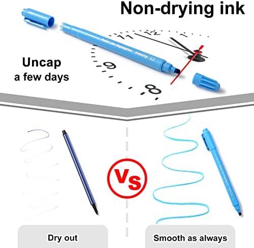 AECHY Dual Tip Curve Highlighter Pens,6 Pattern Roller & 8 Chisel Tip Pens