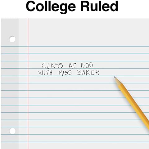 STAPLES College Ruled Filler Paper, 8.5” x 11”, 100 Sheets/Pack