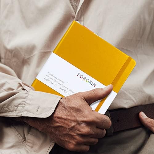 Blank Journal Notebook, (Yellow), 160 Pages, Medium 8.3x5.7 inches - 100 gsm Thick Paper, Hardcover
