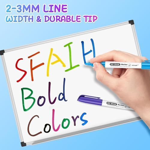 SFAIH Fine Tip Dry Erase Markers, 72 Pack, 12 Colors, 1-2mm Line, Non-Toxic
