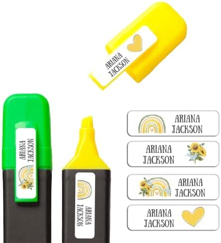 Custom Waterproof Dishwasher Safe Kid Name Labels for Daycare(128 Pack), Camp, School Supply, Baby Bottles, Lunch Boxes and Cups, Travel. Cute Personalized Design Name Stickers (Pattern 20)