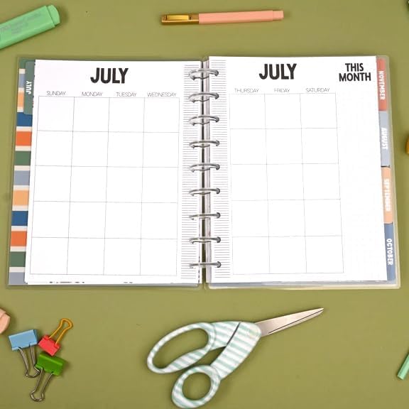 kellofaplan Floral Student Planner (Undated), Disc-Bound, Weekly Planning Pages, Assignment Tracker, Colorful Monthly Tabs for Middle School, High School, College Students