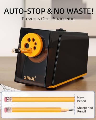 ZMOL Electric Pencil Sharpener,Heavy Duty for Classroom, 6-12mm, Black