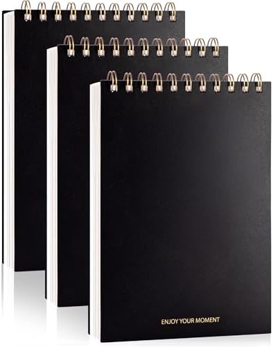 3 Pack Steno Pads Spiral 6 x 9 Inch,Top Bound Spiral Notebook College Ruled