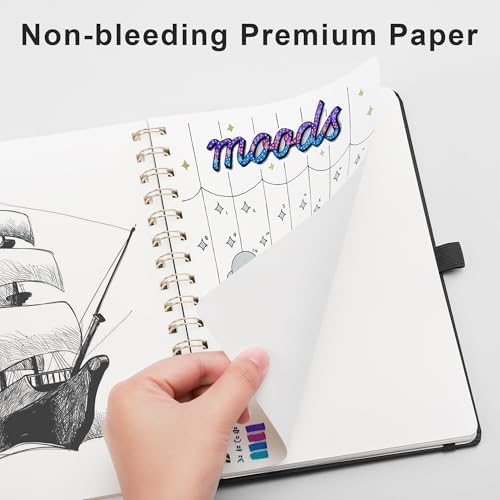 RETTACY Blank Journal Notebook, 140 Pages, A5 Medium Size (5.7'' x 8.3'')