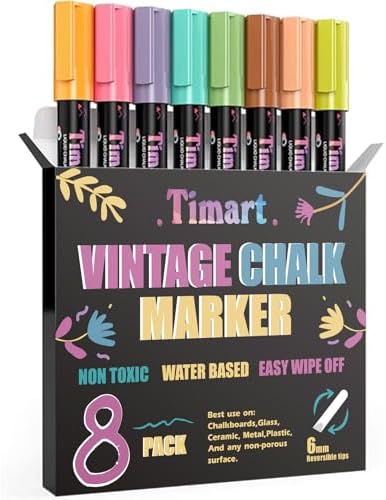 Timart Vintage Liquid Chalk Markers, 6mm, 8 Pack