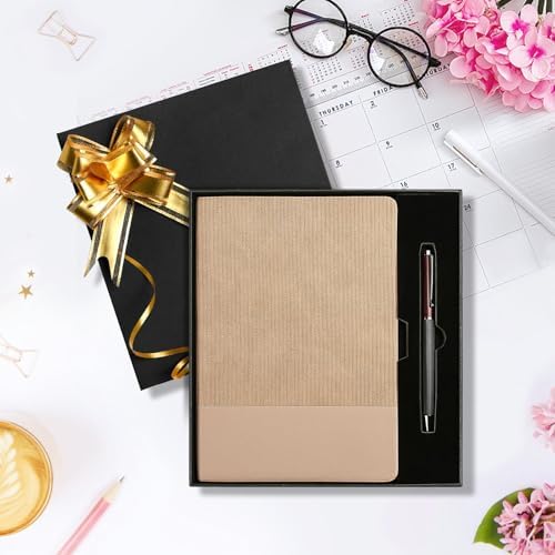 TSFPapier A5 Lined Notebook with Pen & Gift Box 216 Pages PU Leather Journals for Women Men 100GSM Thick Paper College Ruled Notebook for School,Travel,Business,Work,Home Writing