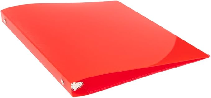 JAM PAPER Plastic 0.5 inch Binder - Red 3 Ring Binder - Sold Individually