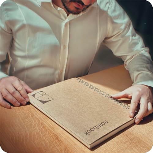 le vent Lined Spiral Notebook 8.5 x 11 | 2 Pack 200+200 A4 Lay Flat Pages | Hardcover College Ruled Notebooks | Smooth 100gsm Ink-Proof Paper | Daily Writing Journal for Work & Study