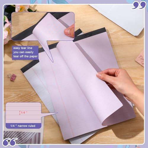 Fuutreo 8 Pcs Legal Pads 8.5 x 11 Colored Note Pads, Taro Color