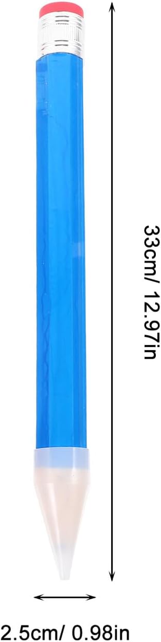 2pcs Wooden Jumbo Fat Pencils for Preschoolers Bright Large Beginner Writing Pencils in Blue and Red for Kindergarten and Early Learning