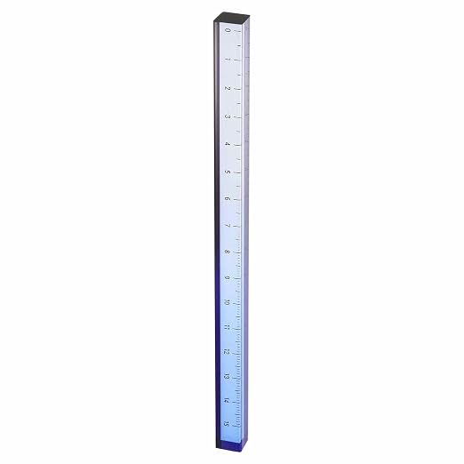 HARFINGTON Acrylic Clear Straight Rulers 15cm Metric Transparent Gradient Three-Dimensional Plastic Ruler Square Cube Measuring Tool for Classroom Office, Blue-Gray