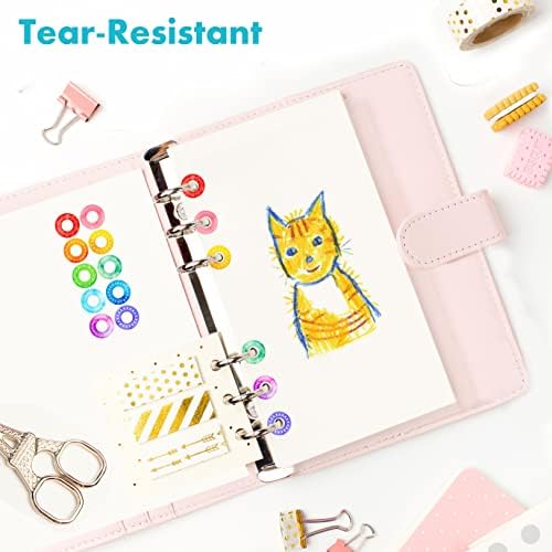 3000 Pack Hole Reinforcement Stickers, 10 Watercolor Designs Paper Hole Protectors Self-Adhesive Hole Punch Reinforcement Circle Labels for Loose-Leaf Paper Sheets (Outer 0.5”, Inner 0.25”)