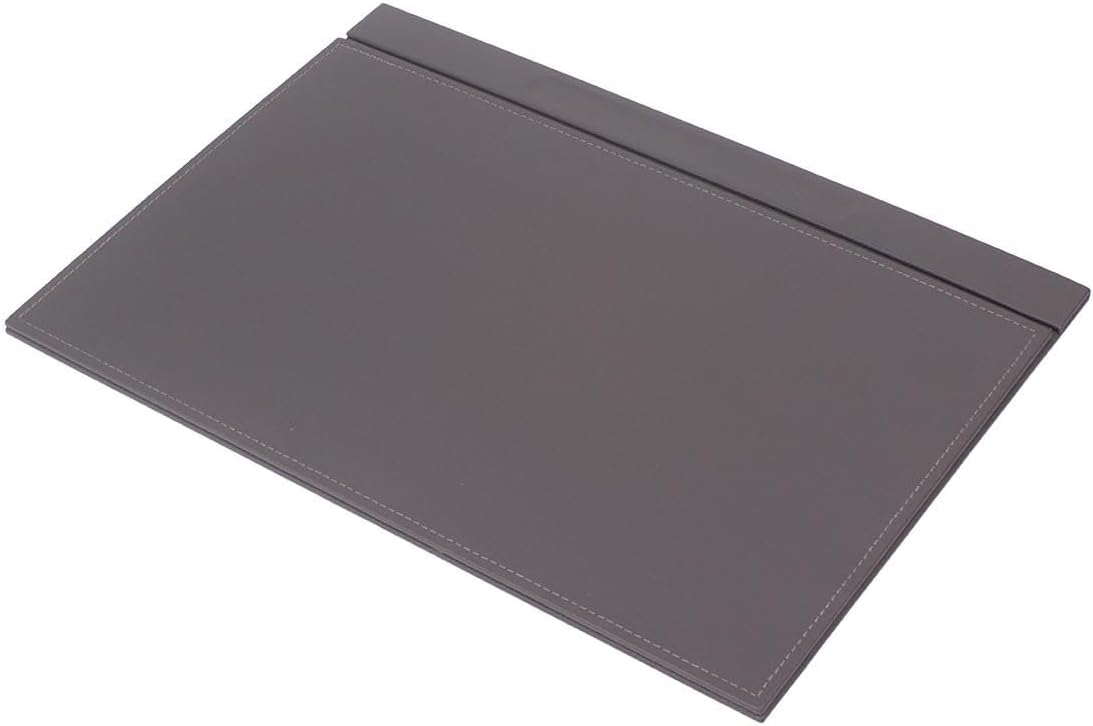 Luna Minimalist Leather Desk Set – 4 Piece Desk Organizer with Desk Pad, Pen Holder, Note Holder & Coaster – Compact Office Desk Accessories – Multiple Colors (Gray)
