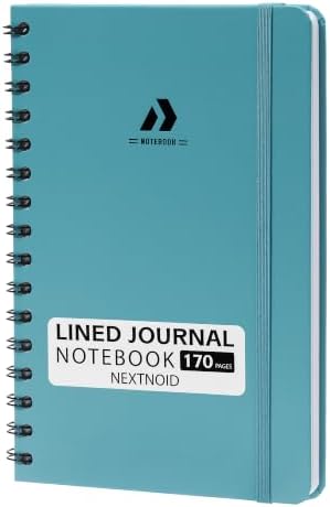 Nextnoid A5 Lined Spiral Notebook - 170 Pages, College Ruled, Turquoise