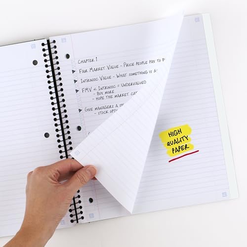 Five Star Advance Spiral Notebook + Study App, 5 Subject, College Ruled Paper, 8-1/2" x 11", 200 Sheets, Spiral Guard, Movable Tabbed Dividers, White (73154) (Pack of 6)