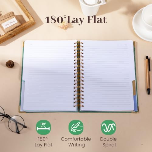 Yoment Hardcover Spiral Notebooks for Work 240 Pages Notebook with Dividers