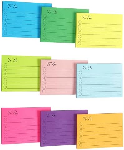 Eastern Wolf to Do List Sticky Notes, 3x4 in, 9 Neon Colors, 50 Sheets/Pad
