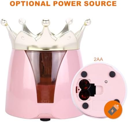 Automatic Electric Pencil Sharpener – 2AA Battery, Ideal for No.2 and Colored Pencils – Perfect for School, Home, Office, and Classroom Use – Crown Design (Pink)