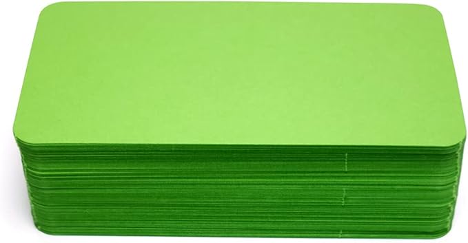 PPAPPAPPIYO 3.5x2 rounded corner index cards180gsm Thick Cardstock, Blank Colored Flash Cards for Study, Notes, Business Cards & Labels, Small Notecards 100 Pack (yellow green)