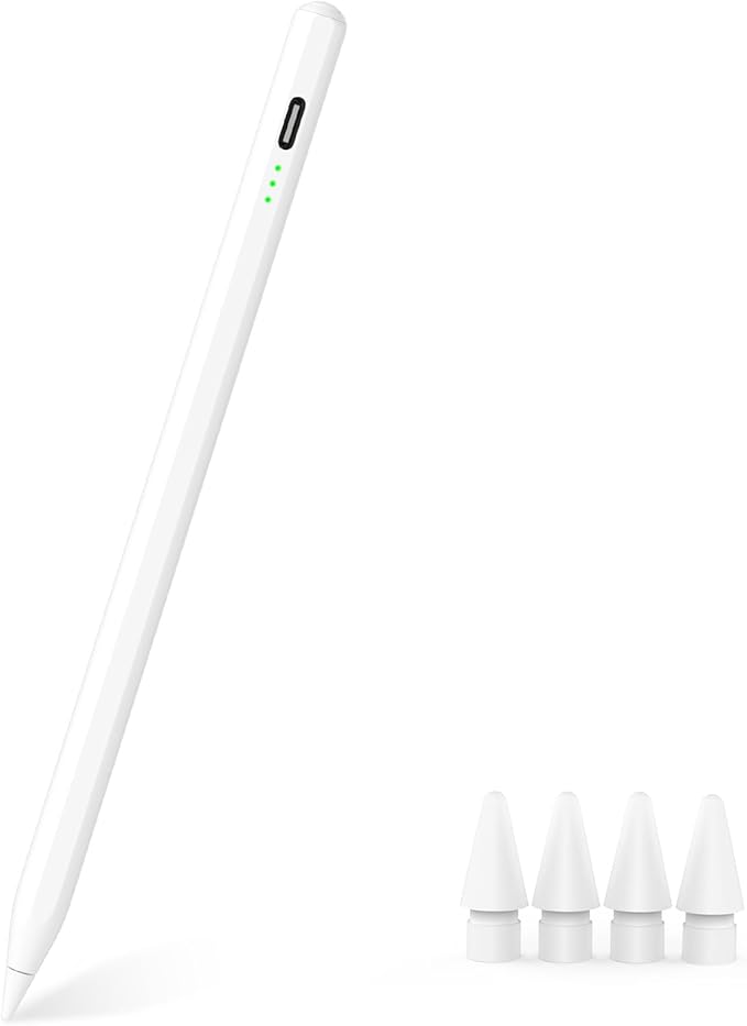 Stylus Pen for iPad 11th & 10th Gen - 2X Faster Charging, Tilt & Palm Rejection, Works with iPad Pro 12.9/11/M4, Air 5/M2, Mini 5/6/7, iPad 6th-11th Gen (2018-2025)