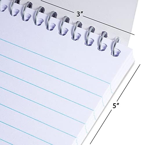 Memo Books, Wirebound Top Spiral Memo Pads 3x5”, Lined College Ruled Paper, Pocket Notebook, Memo Pads for Home Office Accessories, Mini Note Pads - 3x5 Inch - Assorted Colors, 50 Sheets - 50 Pack