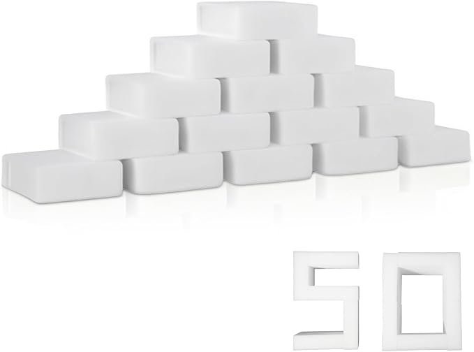 Magic Sponge Eraser 50 Pack, GRS Certified Melamine Sponge