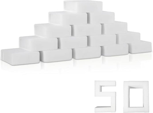 Magic Sponge Eraser 50 Pack, GRS Certified Melamine Sponge