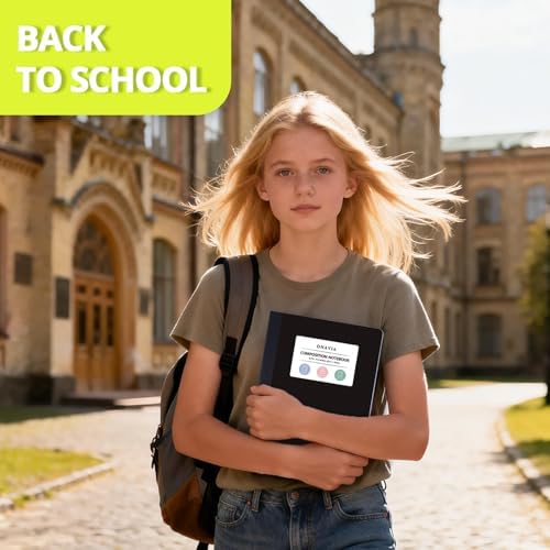 ONAVIA Plastic Composition Notebook College Ruled 4 Pack, 160 Pages, Black