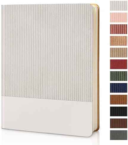 Lined Journal Notebook for Work College Ruled Note Book 7.2"x9.6" B5 PU Leather Daily Journaling 160 Pages for Women Men Writing Home School Supplies Business (Grey)