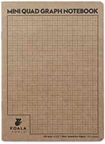 KOALA TOOLS | Mini Graph Paper Notebook | 5" x 7", 60 pp. - Quad, Grid, Graphing Field Notebook Set - For Scientific and Math Use