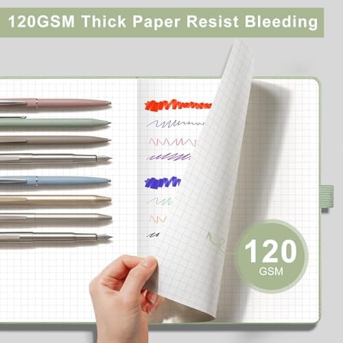 AHGXG Graph Grid Paper Notebook, 160 Pages, A5 Medium Size (5.7'' x 8.3'')