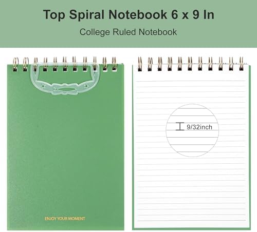 3 Pack Steno Pads Spiral 6 x 9 Inch,Top Bound Spiral Notebook College Ruled