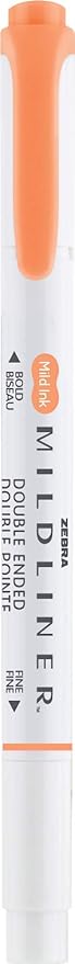 Zebra Pen Mildliner Dual-Tip Highlighters, Broad and Fine Tips, Ideal for Bible Highlighting, No Bleed, School Supplies, Teacher Supplies, and Office Supplies, Mild Apricot Ink, 12-Pack (78590upc)