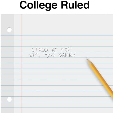 Staples College Ruled Filler Paper, 8.5" x 11", 100 Sheets/Pack, 3/Pack