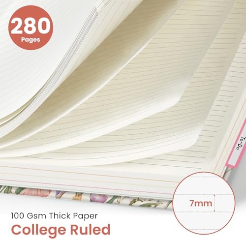 Taja Spiral Notebooks for Work 5 Subject Notebook with Removable Dividers